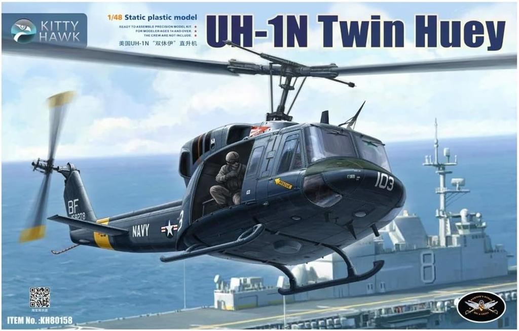 Kitty Hawk Model Twin Fuey Plastic Model Kit KH80158 1/48 UH-1N (Helicopter)