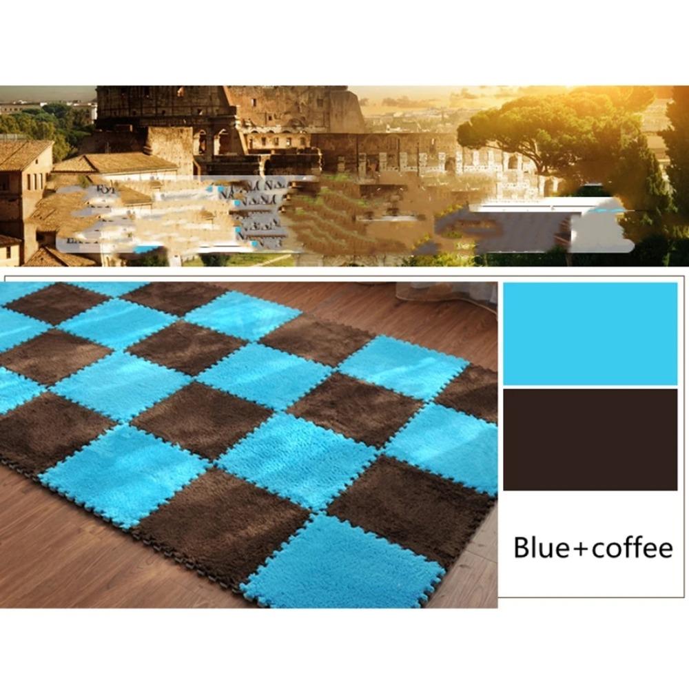 

Горячая Распродажа 30*30*1см Гостиная спальня Детская Мягкий Ковер Волшебный Лоскутный Пазл Соединение Головы Детский Коврик для Ползания 1шт 20pcs кофейный/синий