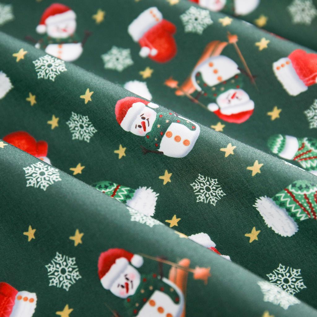 150x50/200cm Christmas Printing 100% Polyester Fabric Making Christmas Gift Wrapping Tablecloths New Year Home Decor Cloth