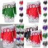 Women's Christmas Jumper Tops In Vibrant Colors With Festive Santa Claus Print