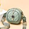 Women's bag small bag Women's foreign style shoulder bag Fashion wide shoulder strap Rhombus messenger small round bag