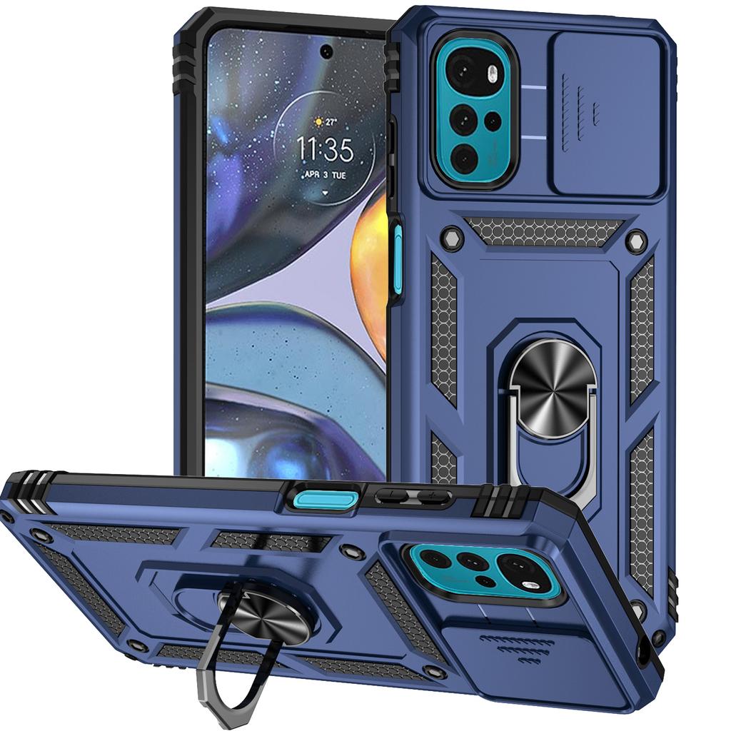 For Motorola Moto G22 Case  Magnetic Ring Shockproof Armor Phone Cases For MotoG22 G22 G 22 Slide Lens Camera Protect Cover