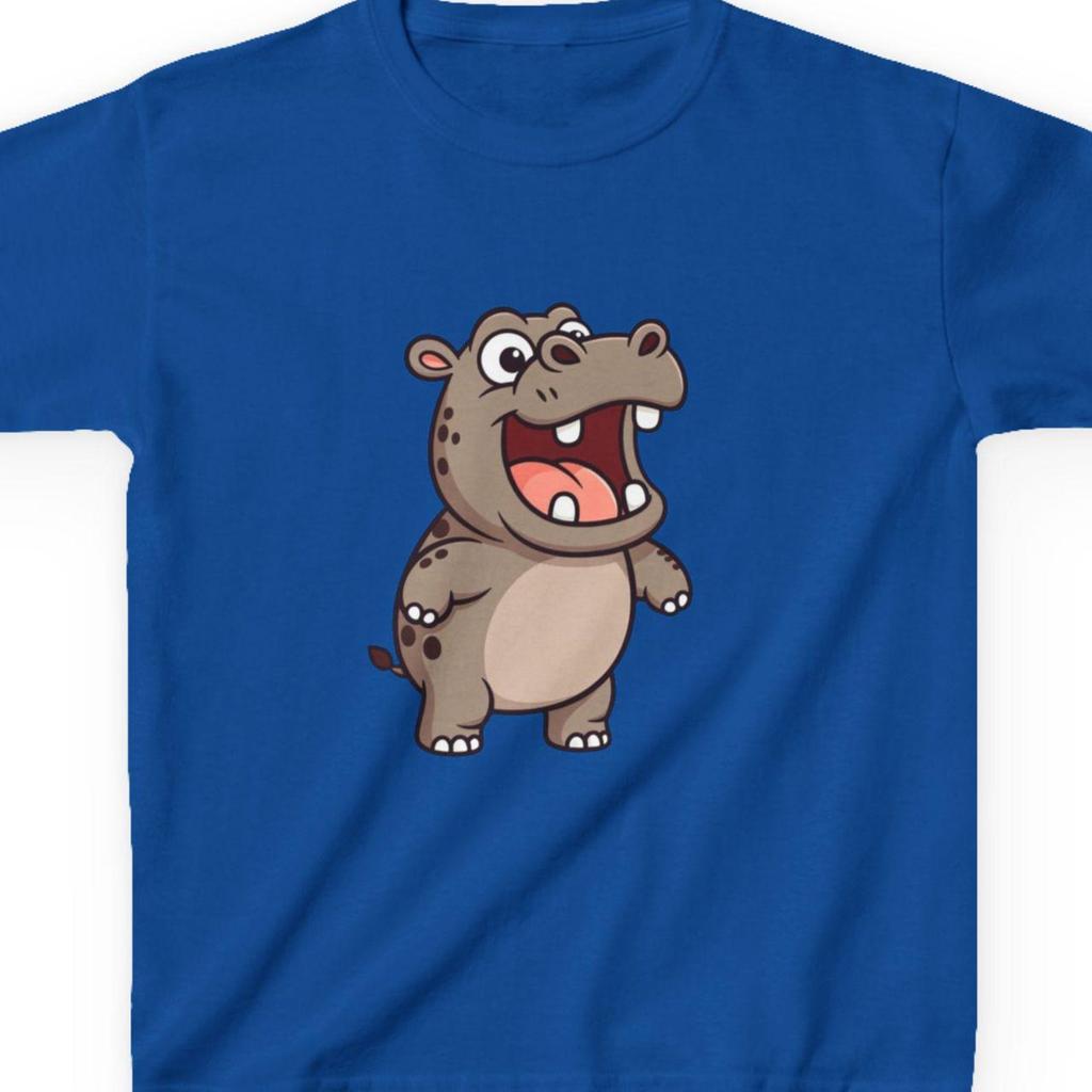 Happy Cartoon Hippo Kids T-Shirt | Cute Animal Tee Fast & Free Shipping USA