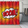 Comic-pop Art City Explosion Humor Expressions Shower Curtains Bathroom Curtain Fabric Washable Polyester for Bathtub Decor Set