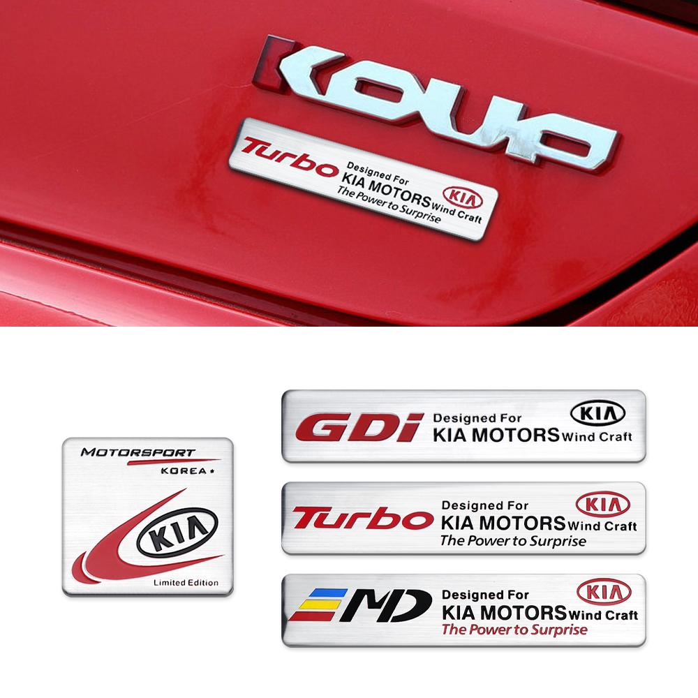 3D Aluminum Car Tail Badge Rear Trunk Sticker Decoration Accessorie For KIA Sportage Ceed Optima Sorento Cerato Picanto Rio Soul Wspy00