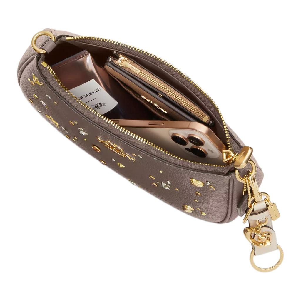 Coach Teri 24 Removable Shoulder Strap Star And Moon Decoration Hammered Leather Shoulder Bag Medium Women Shoulder Bag Brown CCZ99-IMV2R