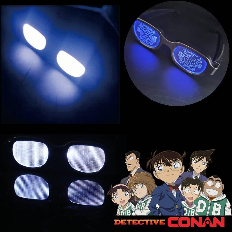 Famous Conan Detective Light Up Glasses Usb Rechargeable Animated Character Cos