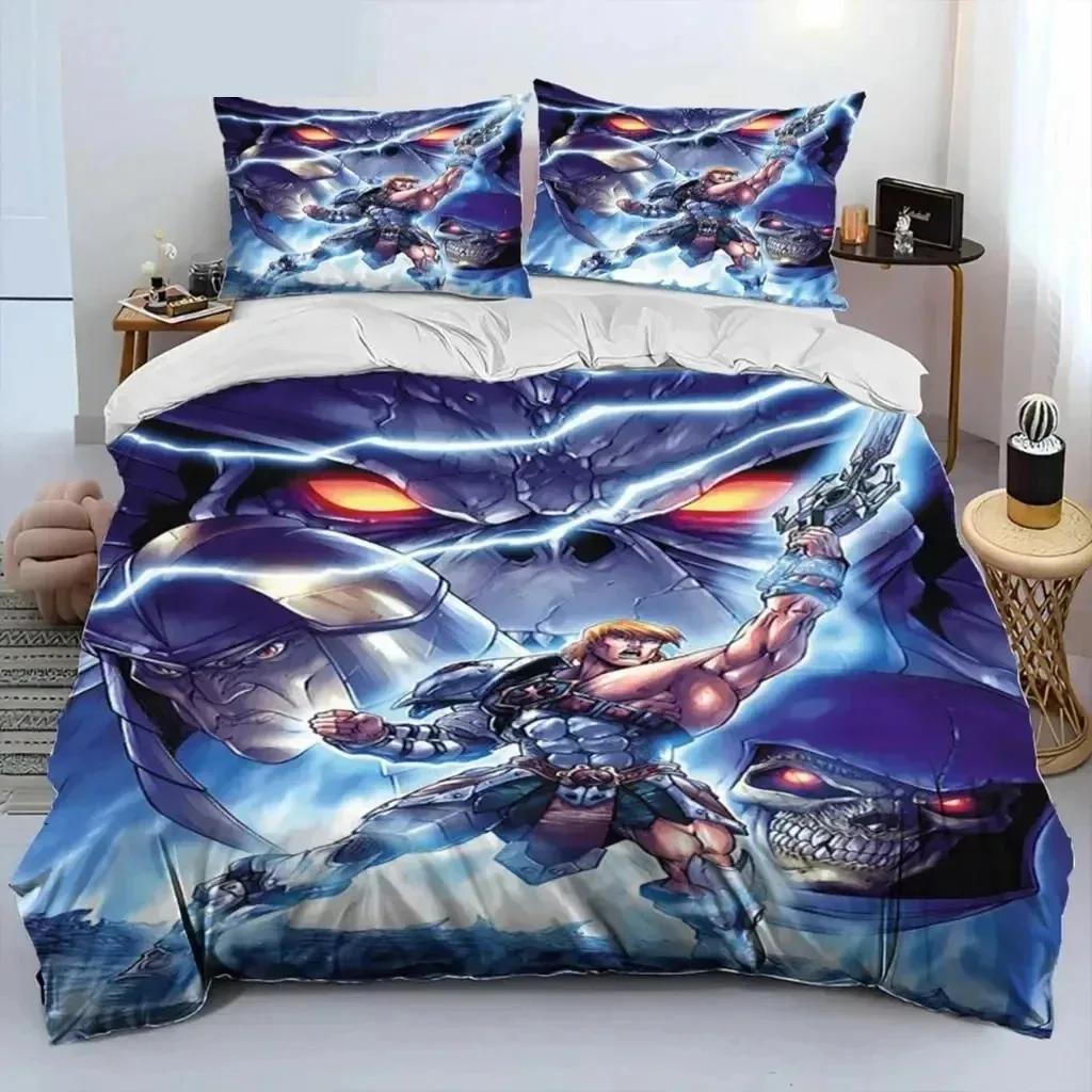 

Comforter He Man The Masters Of The Universe Bedding Set Boys Girls Twin Queen Size Bed Kids Adult Comforter (quilt)-EU Single(135*200cm)3pcs