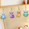 6Pcs/SetDIY Diamond Painting Keychain - Animal Owl Pattern, DIY Decoration, Diamond Kit Craft Supplies, Handmade Mosaic Painting