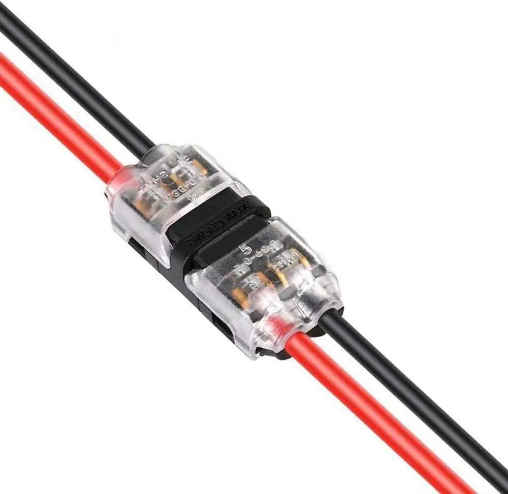 5Pcs 2 Pin 3/2 Way Wire Connector, Universal Compact Wire T Tap I Type Connectors Electrical Wire Connection Self-Stripping