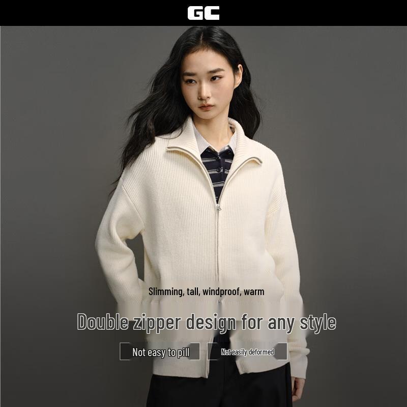 

GIORDANO CONCEPTS Унисекс Кардиган из чистого хлопка вязаный с полувысоким воротником M