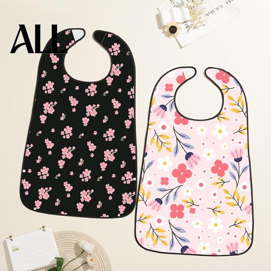 Durable Floral Bib Adult Bib, Waterproof Easy Clean Feeding with Oil-proof Printed, Elderly Clothing Protector, for Seniors Dining Aid Stylish Senior