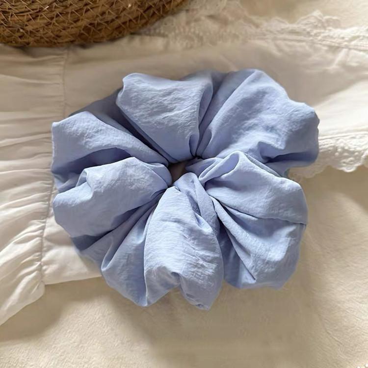 Korean style striped fabric square scarf large intestine hair tie women's new temperament low ponytail head rope high-end hair accessories