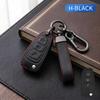 Leather Car Key Case Cover For Ford Focus Fiesta Kuga Mondeo C-Max S-Max Galaxy EcoSport Transit Remote Fob Protector Key Bag