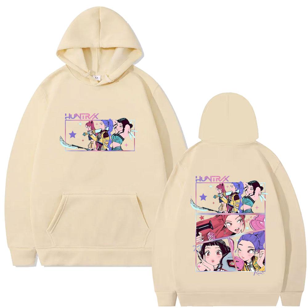 Movie KPop Demon Hunters Rumi Mira Zoey Graphic Hoodie Men Women Korean Fashion Trend Streetwear Fleece Pullover