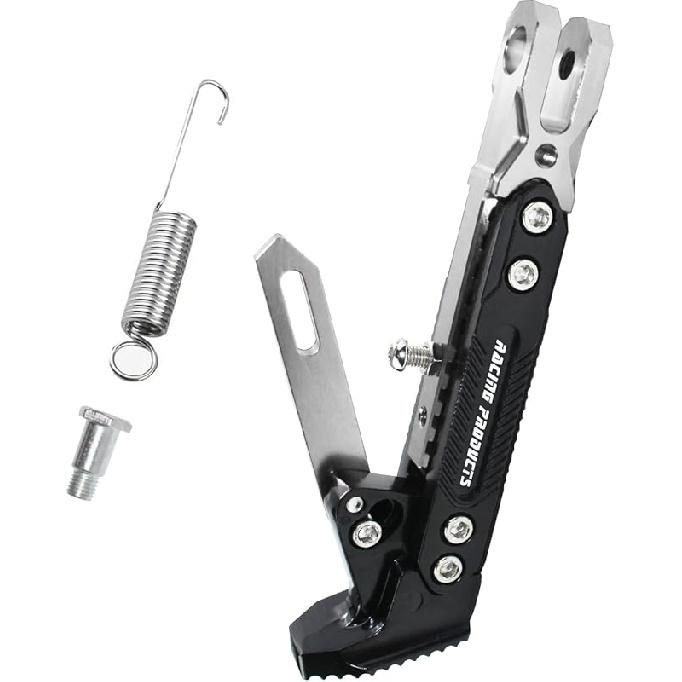 Motorcycle Universal Kickstand Adjustable Modified CNC Aluminum Alloy Adjustable Tripod Holder Kickstand Foot Side Support Stand Motor Scooter
