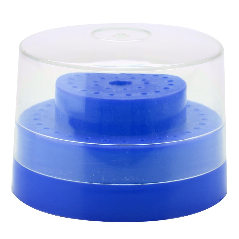 

60 Holes Slots Round Bur Holder Block Case Holder Dental Instrument (Blue)