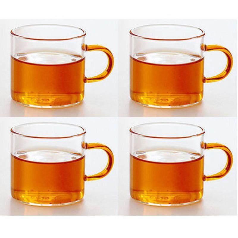 Heat-Resistant Glass Tea Cup with Handle - Household Gongfu Style, Transparent and Thickened for Individual Use