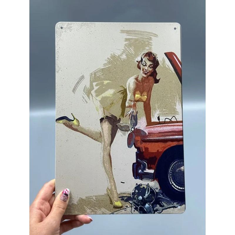 Auto Metal Wall Sign, Garage Bar Decor Plaque 20x30cm