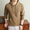 Autumn/Winter Fashion Trend Solid Color Hooded Pullover Sweatshirt with Patch Pocket and Custom Logo.