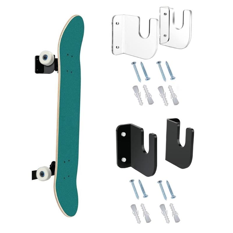 Wall Mount Skateboard Hanger Horizontal Skateboard Deck Display Rack Skateboard Hooks Hanger for Skateboard Deck Storage