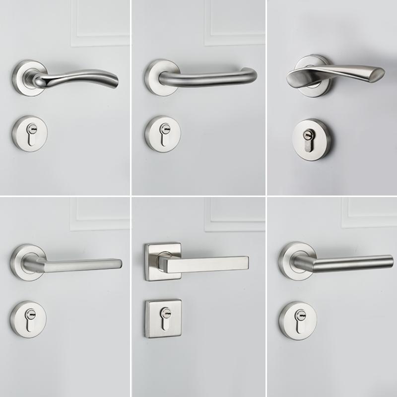 304 Stainless Steel Bedroom Silent Handle Lock, Indoor Split Wooden Door Lock