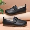 Womens Flat Loafers Casual Slip-On Shoes Round Toe PU Leather Comfortable Non-Slip Rubber Sole