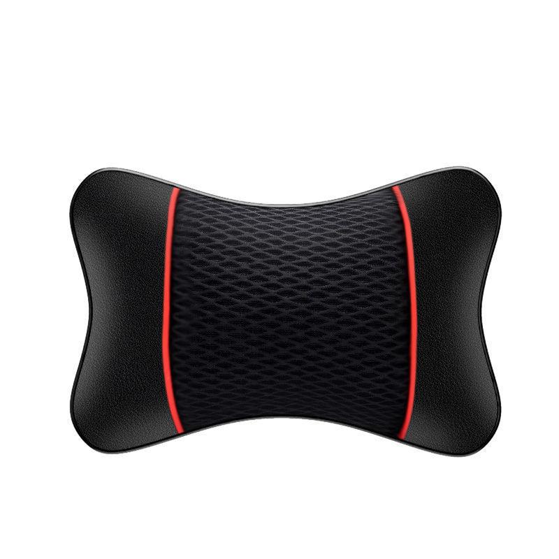 1pc Car Headrest PU Leather Mesh Breathable Neck Pillow - Soft, Comfortable Seat Rest Cushion for Neck Protection Accessories