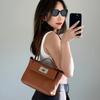 Togo cowhide 2424 bag lychee pattern shoulder bag hand bag high-end dumpling bag portable messenger bag female