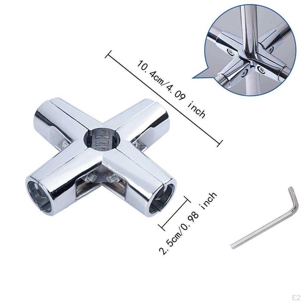 Round Tube Connector Assembly Cross Shape 5 Way Fittings Joint Fixing Part for Industry Home