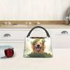 Animal-Themed Dog Pattern Polyester Lunch Bag - Hand Wash, Insulated Cooler Tote for Picnic, Beach, Hiking, Reusable for