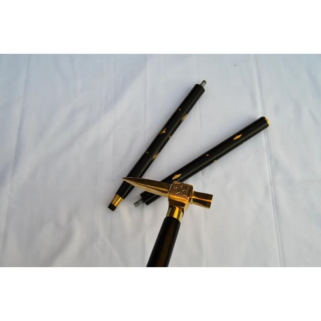 Starožitná viktoriánská mosazná rukojeť vycházkové hůlky Vintage dřevěná hůl