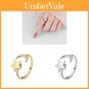 Star Shape Open Adjustable Ring With Moon And Star Elements For Womens Jewelry Collection