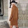 Robe pull tricotée d'hiver chic pour femmes Épaisse A-line Long pull Col haut Manches longues Automne Chaud