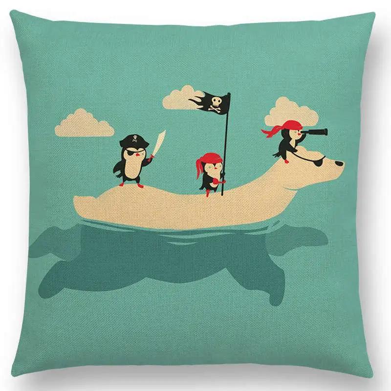 Neueste Cartoon-Tiere Niedlicher Hai Katze Vogel Giraffe Pinguin Wal Eisbär Nilpferd Panda Kissenbezug Auto Sofa Wurfkissenbezug