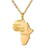 18 Karat Vergoldeter 316L Edelstahl Afrika Karte Anhänger Halskette