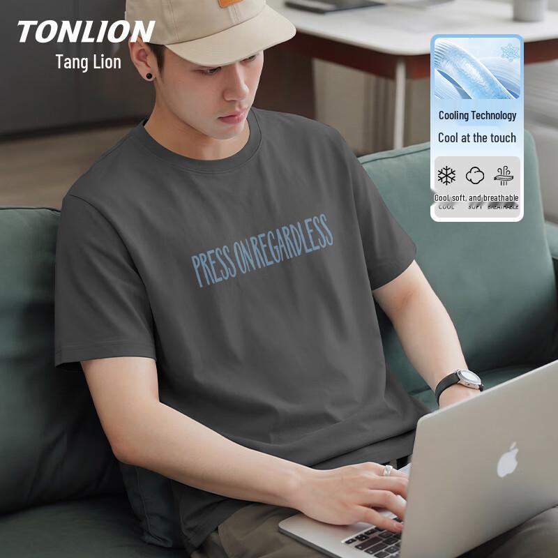 TonLion Men s Casual Ice-Feel Short Sleeve T-Shirt L