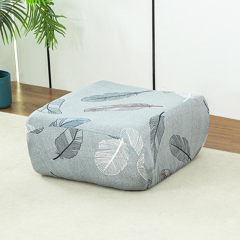 

Milk Print Shreds Ottoman Cover Square Storage Ottoman Slipcover Thick Stretchable Footrest Stool Covers with Elastic Band