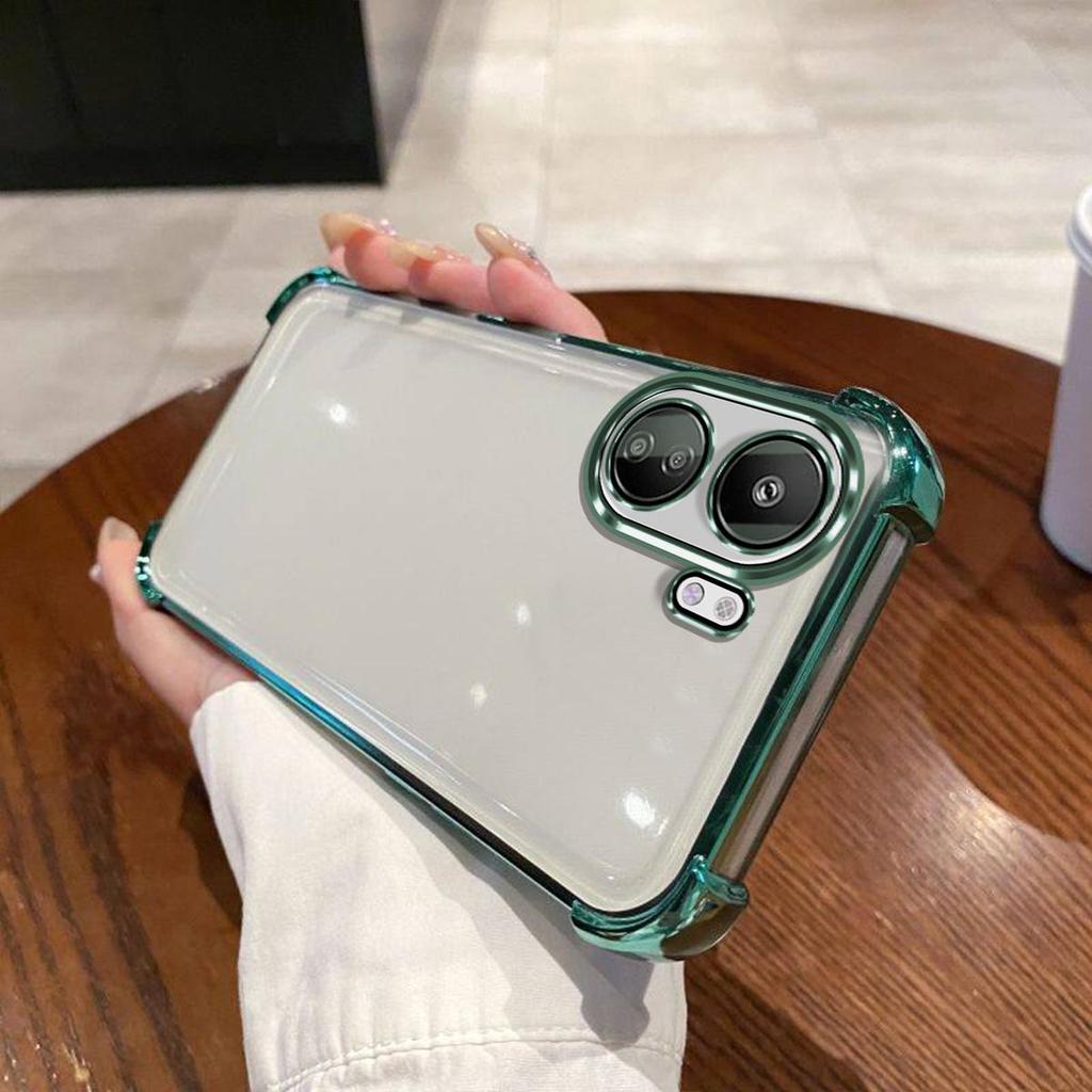 Case for Xiaomi Redmi 13C 4G,POCO C65 Electroplated Color Border Clear Phone Casing Cover