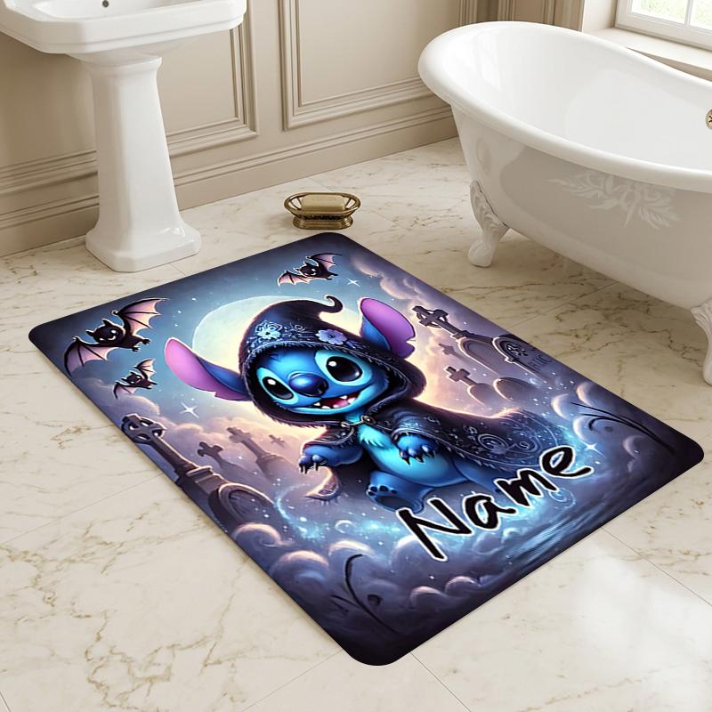 Custom Name Luna's Stitch Living Room Non-Slip Area Rug Soft Carpet for Bedroom Kids Playroom Sofa Office Home Decor Doormat