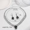 3 Women's Fashion Zircon Set Geometric Necklace Earrings Zircon Set Suitable for Party and Holiday Gifts