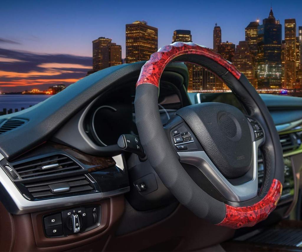 ZATOOTO Steering Wheel Cover for Light S Wood Massage Wood Steering Comfortable to the Good Cars, Size, Grain, Function, Stylish, Breathable, Cover,