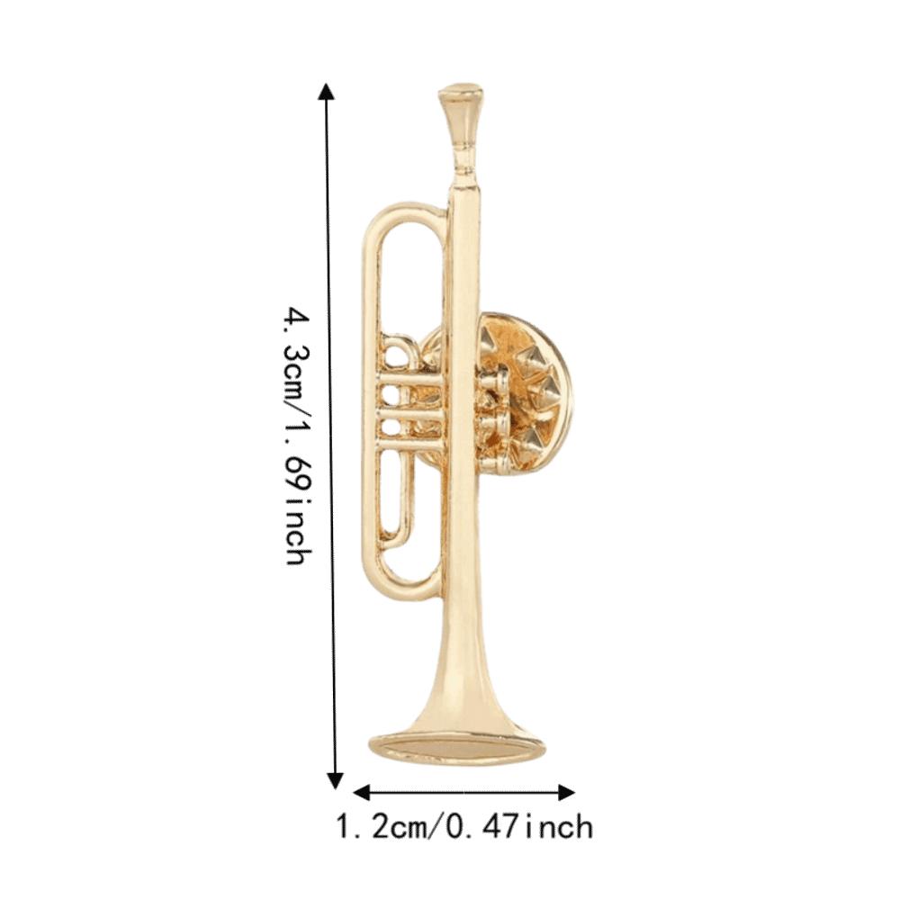 6pcs Pin Back Musical Instrument Brooch Gold Finish Alloy Material Dress Clip Brooch Multi‑Pattern Set Shape Brooch Pin
