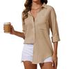New Autumn Loose and Casual Long-sleeved Solid-color Women's Shirt
