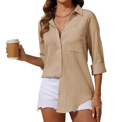 New Autumn Loose and Casual Long-sleeved Solid-color Women's Shirt