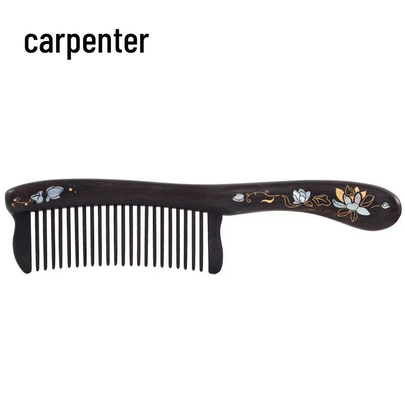 Tan Mu Jiang Lotus Whisper Ebony Wood Comb Gift Set
