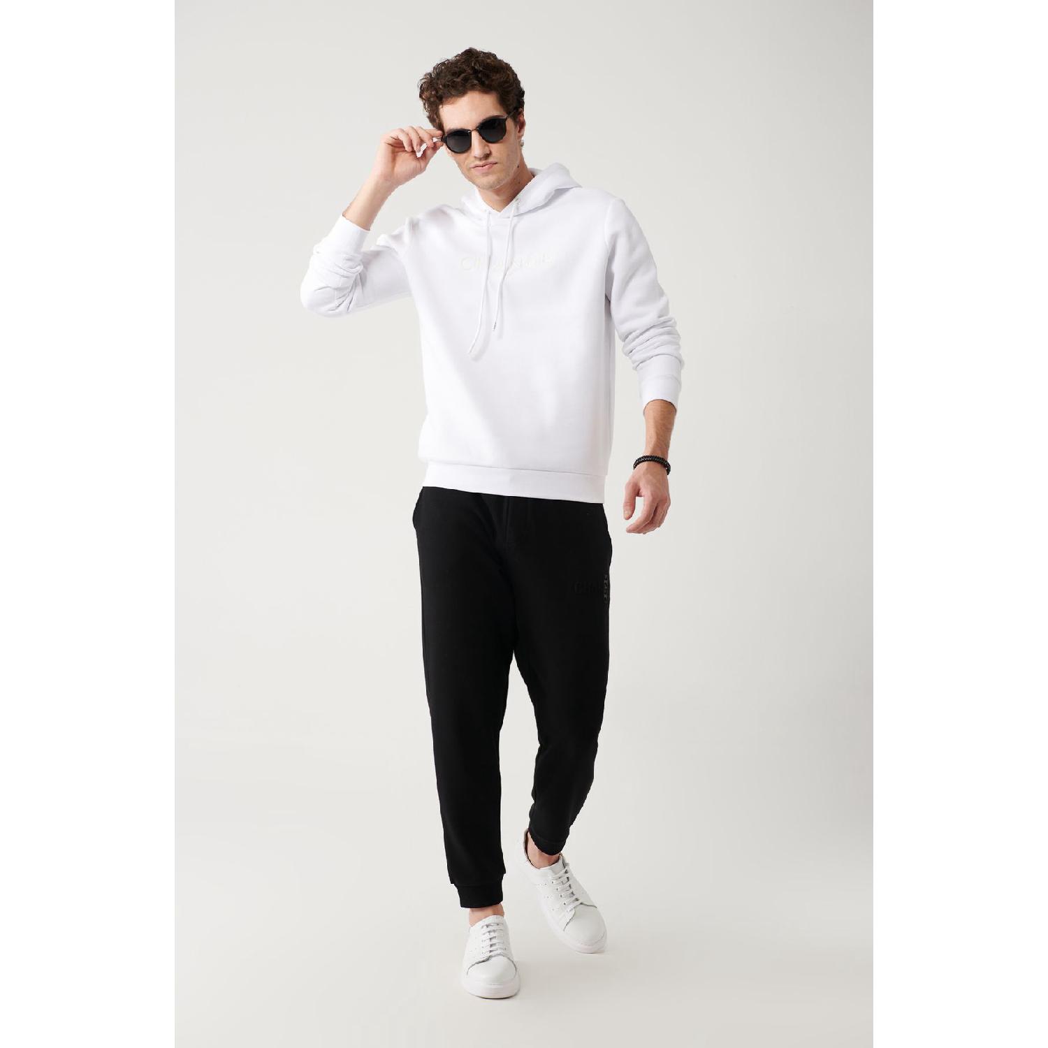 

Men s Black Lace-up Waist 3 Threads Without Raising Elastic Leg Sweatpants A32y3464 S чёрный