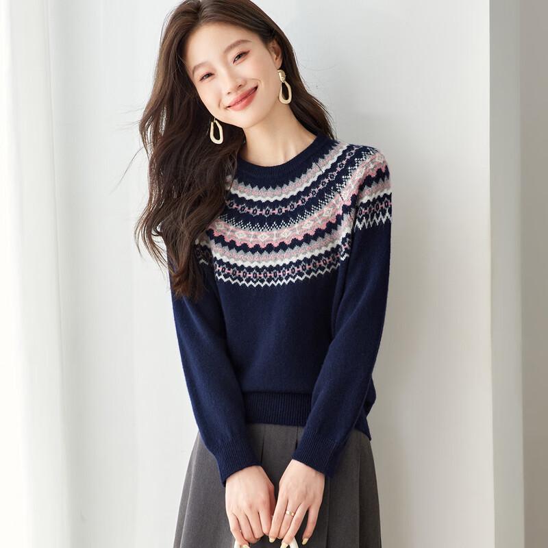 Женский свитер из 100% шерсти, вязаный узором Fair Isle L