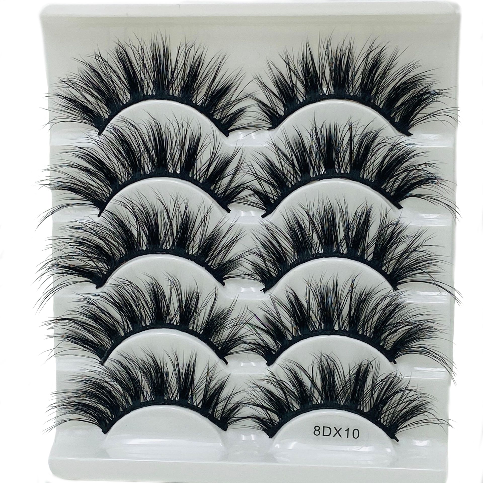 

Handmade Eye Makeup Tools Dramatic False Eyelashes Thick Long Wispies Fluffies 8D Mink Hair 8DX10
