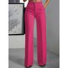 Women's New High Waist Straight Leg Tube Simple Suit Pants Women Solid Color Fashion Casual Long Pants Elegant Office Spring Autumn Clothing